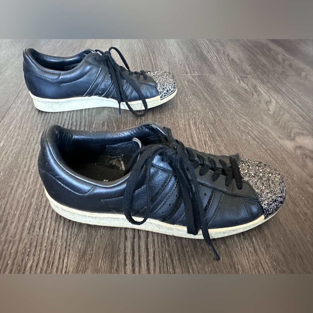 Adidas Superstar 80s Metal Toe Black Leather Sneakers - Picture 11 of 14